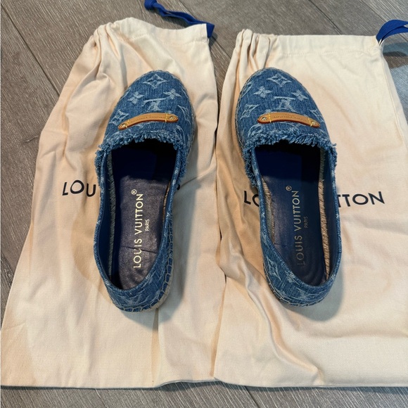 100% Authentic 2024 denim collection Louis Vuitton Espadrilles size 37 - Picture 5 of 8